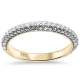 <span style="color:purple">SPECIAL!</span>.49ct G SI 14K Yellow Gold Diamond Rounded Ring Band Size 6.5