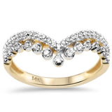 <span style="color:purple">¡ESPECIAL!</span>.31ct G SI 14K Anillo de Oro Amarillo con Diamantes en Forma de Cheurón Talla 6.5