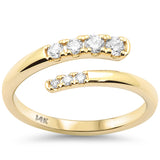<span style="color:purple">SPECIAL!</span>.28ct G SI 14K Yellow Gold Diamond Wrap around Ring Band Size 6.5