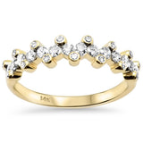 <span style="color:purple">SPECIAL!</span>.47ct G SI 14K Yellow Gold Multiple Round Shape Diamond Ring Band Size 6.5