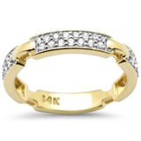 <span style="color:purple">SPECIAL!</span>.22ct G SI 14K Yellow Gold Diamond Link layers Ring Band Size 6.5