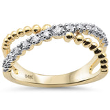 <span style="color:purple">SPECIAL!</span> .21ct G SI 14K Yellow Gold Diamond Wrap Around Ring Band Size 6.5