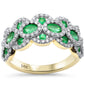 <span style="color:purple">SPECIAL!</span>1.60ct G SI 14K Yellow Gold Diamond & Emerald Gemstone Dome Ring Size 6.5