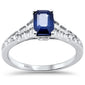 <span style="color:purple">SPECIAL!</span>1.47ct G SI 14K White Gold Diamond & Blue Sapphire Gemstone Ring Size 6.5
