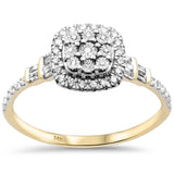 <span style="color:purple">SPECIAL!</span> .26ct G SI 14K Yellow Gold Round & Baguette Diamond Ring Size 6.5