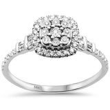 <span style="color:purple">SPECIAL!</span> .26ct G SI 14K White Gold Round & Baguette Diamond Ring Size 6.5