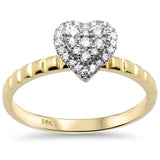 .22ct G SI 14K Yellow Gold Diamond Heart Shape Engagement Promise Ring Size 6.5
