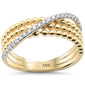 <span style="color:purple">SPECIAL!</span>.14ct G SI 14K Yellow Gold Diamond Beaded Wrap Around Band Ring Size 6.5
