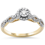 .25ct G SI 14K Yellow Gold Round Diamond Infinity Band Engagement Ring Size 6.5