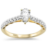 .71ct G SI 14K Yellow Gold Pear Shape Diamond Engagement Ring Size 6.5