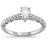 .71ct G SI 14K White Gold Pear Shape Diamond Engagement Ring Size 6.5