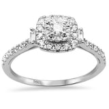 <span style="color:purple">SPECIAL!</span>.46ct G SI 14K White Gold Round & Baguette Diamond Engagement Ring Size 6.5