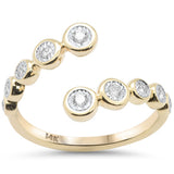.18ct G SI 14K Yellow Gold Diamond Open Ring Band Size 6.5