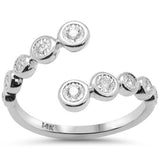 .20ct G SI 14K White Gold Diamond Open Ring Band Size 6.5