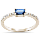 .40ct G SI 14K Yellow Gold Diamond & Blue Sapphire Gemstone Ring Size 6.5