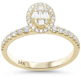 .56ct G SI 14K Yellow Gold Diamond Oval Shape Round & Baguette Ring Size 6.5