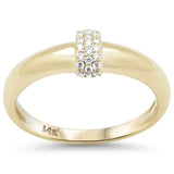 .10ct G SI 14K Yellow Gold Diamond Dome Style Modern Band Ring Size 6.5
