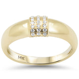 .09ct G SI 14K Yellow Gold Diamond Dome Style Modern Band Ring Size 6.5