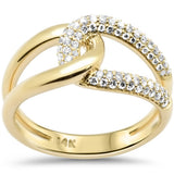 .33ct G SI 14K Yellow Gold Diamond Infinity Band Ring Size 6.5