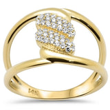 .26ct G SI 14K Yellow Gold Diamond Twisted Band Ring Size 6.5