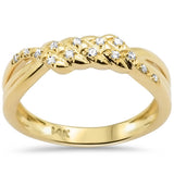 .09ct G SI 14K Yellow Gold Diamond Twisted Band Ring Size 6.5