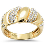 .56ct G SI 14K Yellow Gold Diamond Dome Band Ring Size 6.5