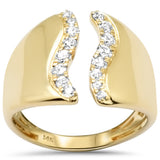 .43ct G SI 14K Yellow Gold Diamond Modern Open Band Ring Size 6.5