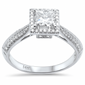 <span style="color:purple">SPECIAL!</span>.95ct G SI 14K White Gold Diamond Princess Cut Engagement Ring Size 6.5