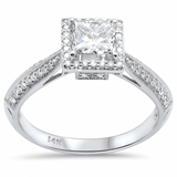 <span style="color:purple">SPECIAL!</span>.95ct G SI 14K White Gold Diamond Princess Cut Engagement Ring Size 6.5