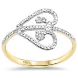.11ct G SI 14K Yellow Gold Heart Shape Diamond Ring Size 6.5