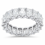 5.52ct G SI 14K White Gold Radiant Cut Diamond Eternity Band Ring Size 6