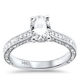 1.79ct G SI 14K White Gold Oval Shape Diamond Engagement Ring Size 6.5
