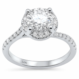 1.61ct G SI 14K White Gold Diamond Round Shape Engagement Ring Size 6.5