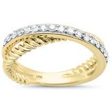.34ct G SI 14K Yellow Gold Diamond Wrap Around Ring Band Size 6.5