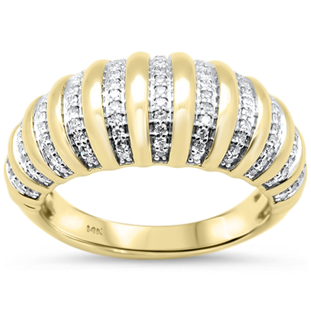 .36ct G SI 14K Yellow Gold Diamond Dome Band Ring Size 6.5