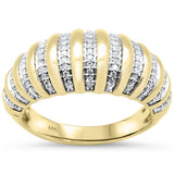 .36ct G SI 14K Yellow Gold Diamond Dome Band Ring Size 6.5