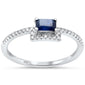 .53ct G SI 14K White Gold Diamond & Blue Sapphire Gemstone Ring Size 6.5
