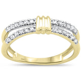 .33ct G SI 14K Yellow Gold Double Band Style Diamond Ring Size 6.5