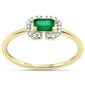 .40ct G SI 14K Yellow Gold Diamond & Emerald Gemstone Ring Size 6.5