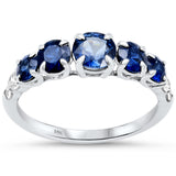 2.00ct G SI 14K White Gold Diamond & Blue Sapphire Gemstone Ring Size 6.5