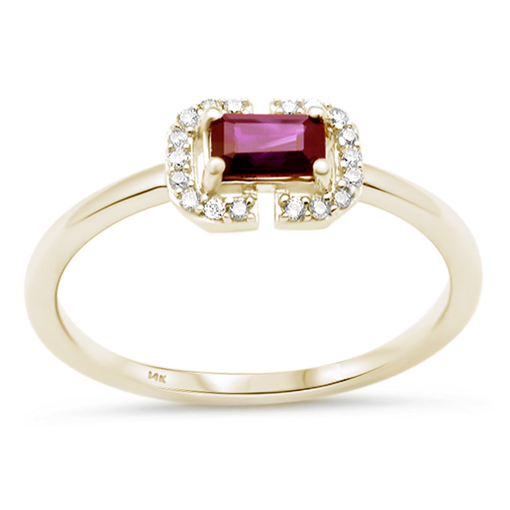 .57ct G SI 14K Yellow Gold Diamond & Ruby Gemstone Ring Size 6.5