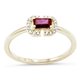 .57ct G SI 14K Yellow Gold Diamond & Ruby Gemstone Ring Size 6.5