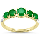 <span style="color:purple">SPECIAL!</span>1.52ct G SI 14K Yellow Gold Diamond & Emerald Gemstone Ring Size 6.5