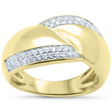 .33ct G SI 14K Yellow Gold Diamond Dome Ring Size 6.5