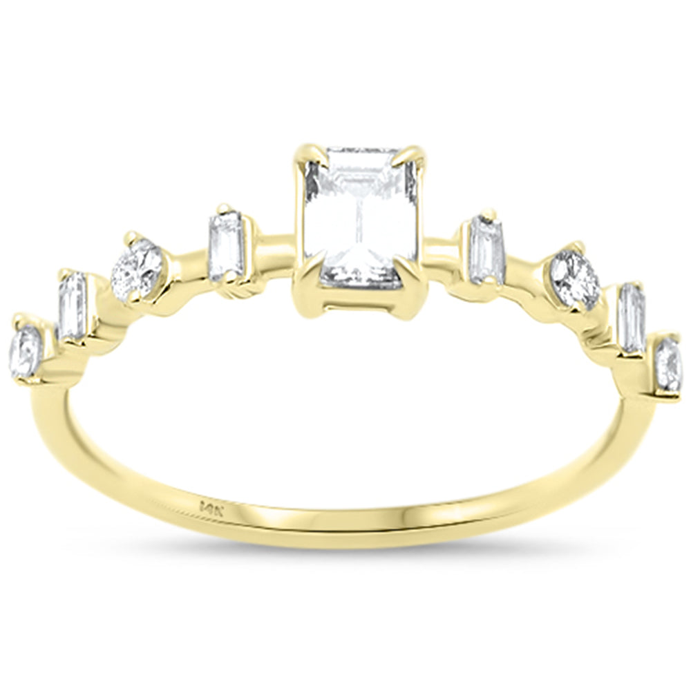 .52ct G SI 14K Yellow Gold Emerald Cut Diamond Engagement Ring Size 6.5