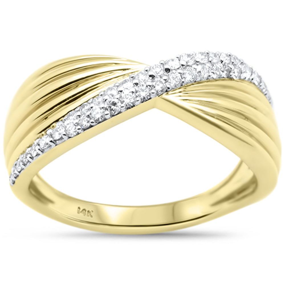 .26ct G SI 14K Yellow Gold Trendy Style Womens Diamond Ring Size 6.5