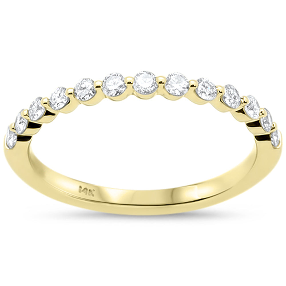 .36ct G SI 14K Yellow Gold Stackable Wedding Band Diamond Ring Size 6.5