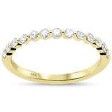 .36ct G SI 14K Yellow Gold Stackable Wedding Band Diamond Ring Size 6.5