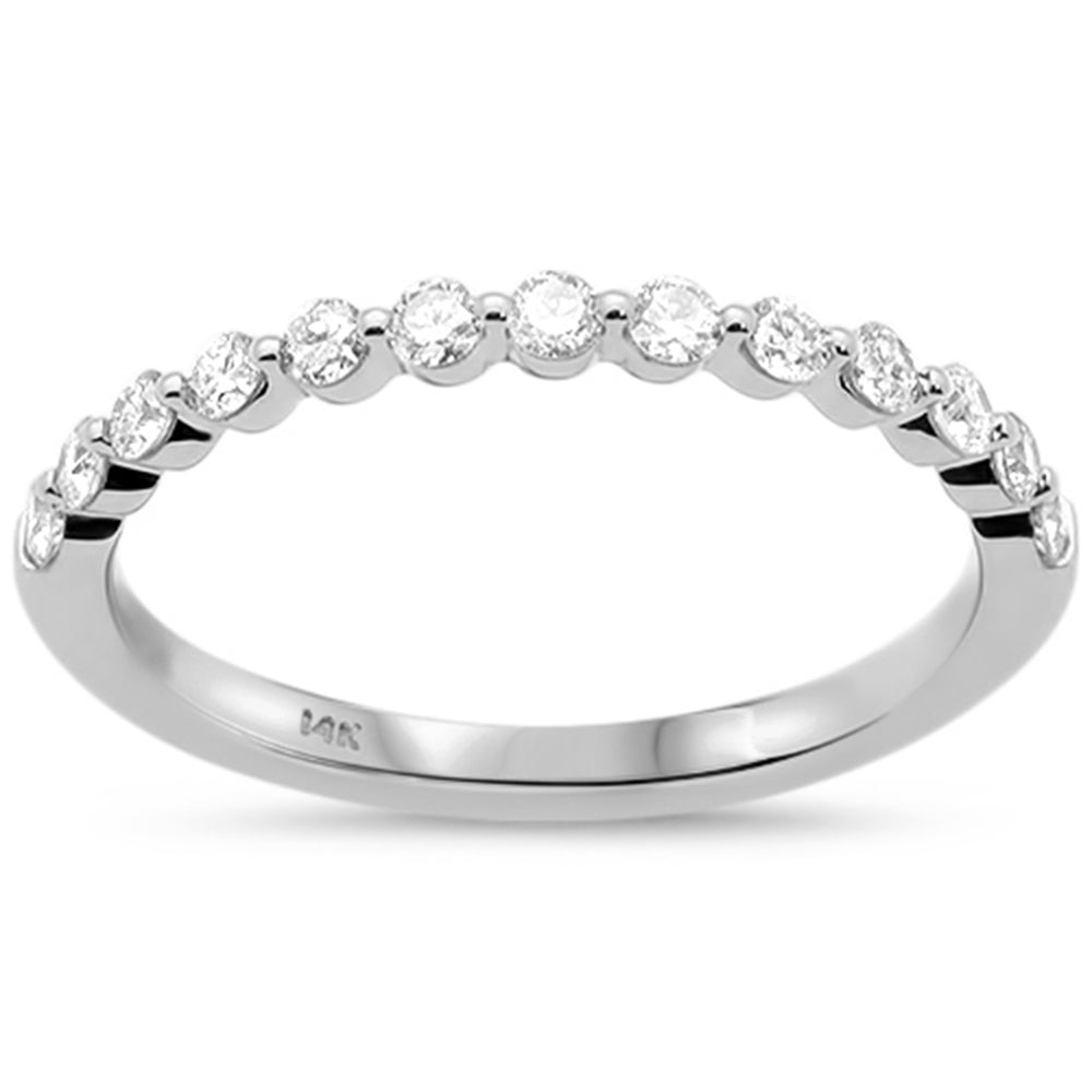 .35ct G SI 14K White Gold Diamond Stackable Wedding Band Ring Size 6.5