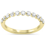 .52ct G SI 14K Yellow Gold Diamond Stackable Wedding Band Ring Size 6.5